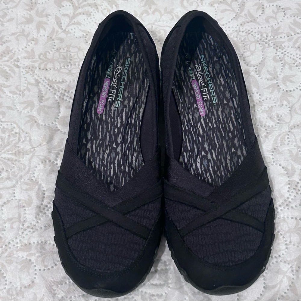 Skechers Relaxed Fit Bikers Wayfarer Women’s Comfort Slip On Black Suede Sz 8.5 - Picture 6 of 13